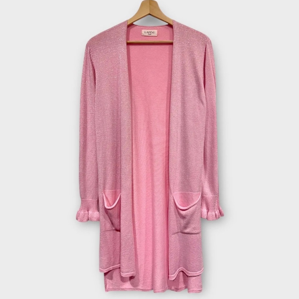 MADE IN ITALY Pink Open Front Cardigan